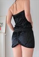 Y2K VELVET BLUGIRL BANDEAU DRESS WITH STRASS