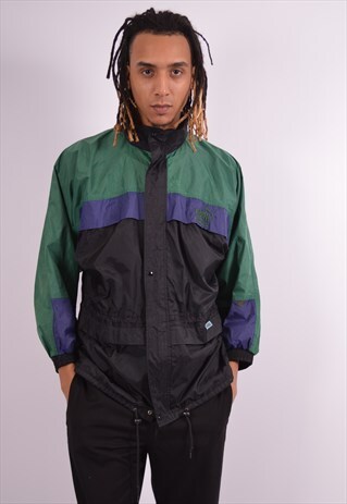 PUMA MENS VINTAGE RAIN JACKET SMALL MULTI 90S