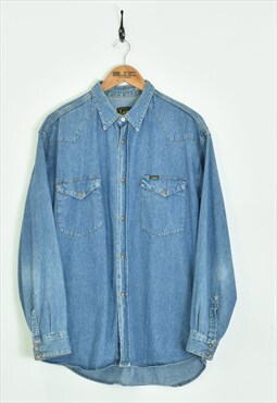 Vintage Lee Denim Shirt Blue Large
