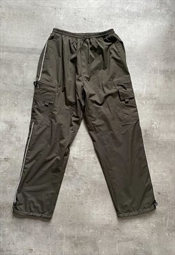 Vintage Y2K 00s khaki green parachute cargo pants