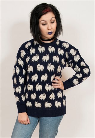 VINTAGE 1970'S SHEEP JUMPER 16 & BELOW