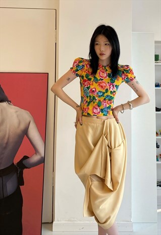 KENZO YELLOW FLOWERS PRINT VINTAGE TOP