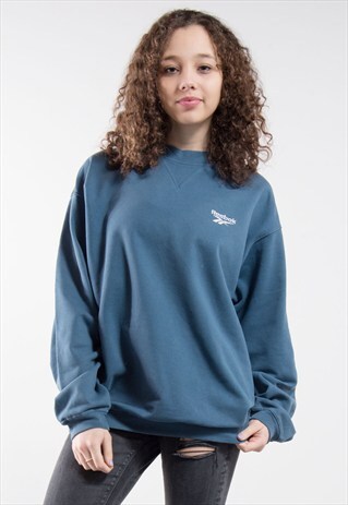 90'S REEBOK TEXTURED BLUE SWEATSHIRT