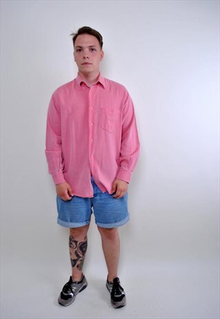 80S PINK MINIMALIST LONG SLEEVE SHIRT, SIZE M