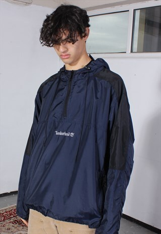 VINTAGE TIMBERLAND NAVY AND BLACK LIGHTWEIGHT WINDBREAKER