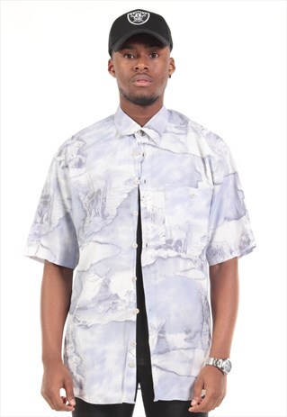 VINTAGE ABSTRACT CRAZY PRINT SHIRT