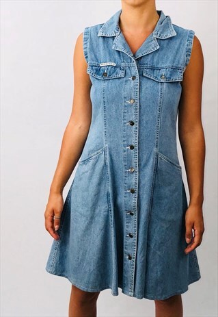 VINTAGE 90S BUTTON UP DENIM DRESS