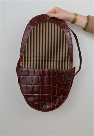 MOCK CROC SADDLE BAG