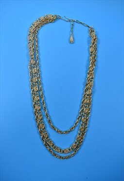 Vintage Gold Plated Multi-Layered Necklace