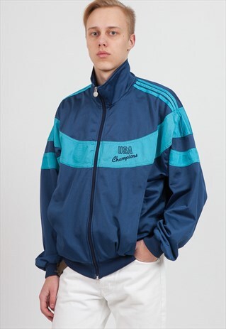 VINTAGE BLUE CHAMPION ZIP TRACK JACKET