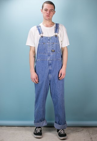 VINTAGE OSHKOSH B'GOSH DUNGAREES IN MID WASH BLUE RARE