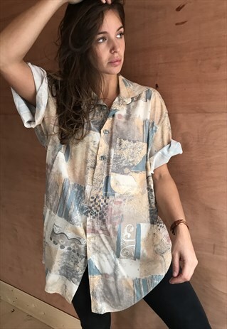PATTERNED OVERSIZED RETRO VINTAGE UNISEX FESTIVAL SHIRT