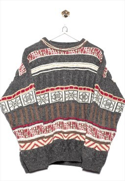 Allesandra Maque Sweater Second Hand Pattern Grey/wis/Red