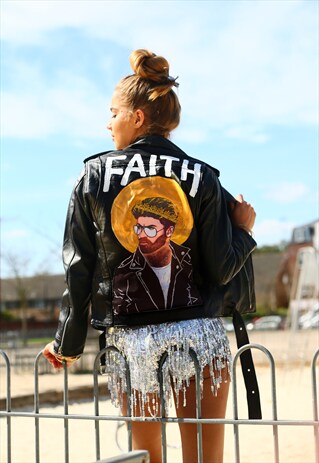 FAITH GEORGE LEATHER BIKER JACKET