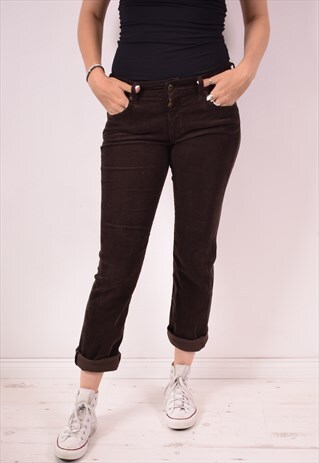 ARMANI WOMENS VINTAGE CORDUROY JEANS W29 L29 BROWN 90S
