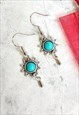 ANTIQUE STYLE TURQUOISE DEW DROP EARRINGS