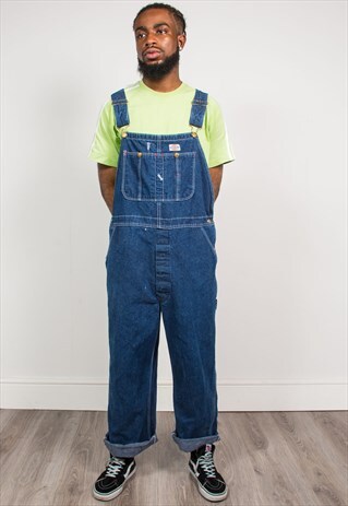 DICKIES 90'S VINTAGE BLUE DENIM DUNGAREES
