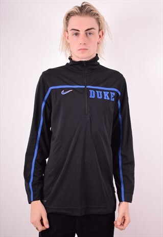NIKE MENS VINTAGE PULLOVER TRACKSUIT TOP SMALL BLACK 90S