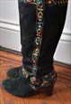 EMBROIDERY SUEDE BOOTS SIZE 5