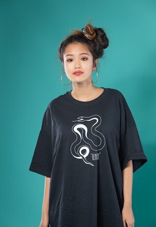 T-SHIRT WITH BLACK 'N WHITE SNAKE PRINT