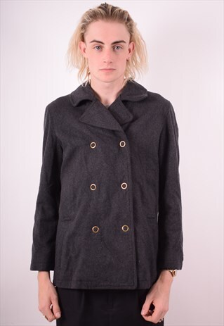 CALVIN KLEIN MENS VINTAGE COAT MEDIUM BLACK 90S