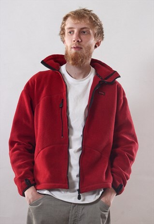 VINTAGE MENS FJALLRAVEN LOGO FLEECE FULL ZIP JACKET