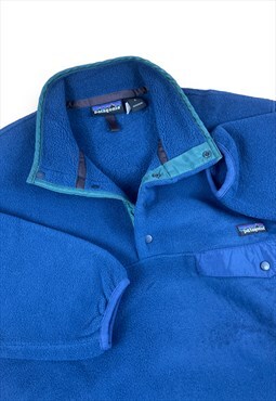 Patagonia Vintage 90s Blue fleece top 1/4 popper neck 