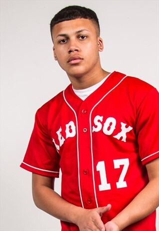 VINTAGE BASEBALL JERSEY SHIRT RED SOX