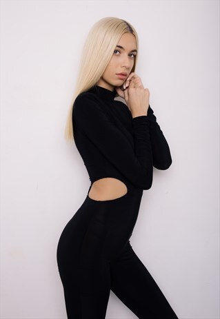 BLACK LYCRA JUMPSUIT