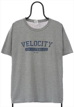 Vintage Velocity Spellout Grey TShirt Womens