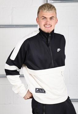 Vintage Nike Jumper in Cream 1/4 Zip Pullover Sweater Medium