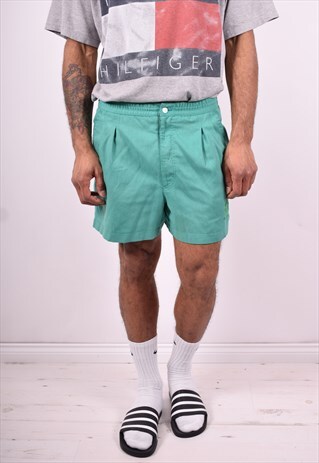 LOTTO MENS VINTAGE SHORTS W34 GREEN 90'S