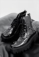 GRUNGE BOOTS EDGY HIGH FASHION PLATFORM SHOES IN BLACK