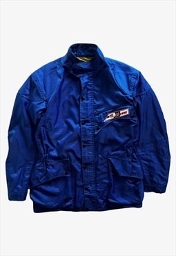 Vintage 80s Men's Dainese Blue Utility Jacket
