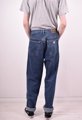 GUESS MENS VINTAGE JEANS W33 L34 BLUE 90'S
