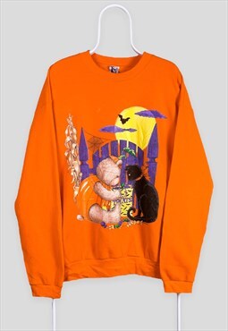 Vintage Orange Halloween Sweatshirt Graphic Atlas Sportswear