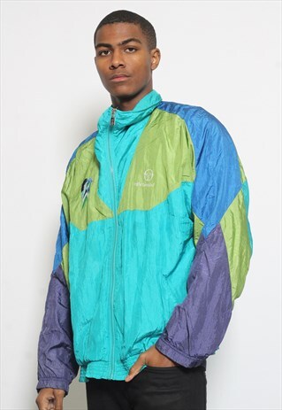 VINTAGE SERGIO TACCHINI LOGO TRACK JACKET BLUE