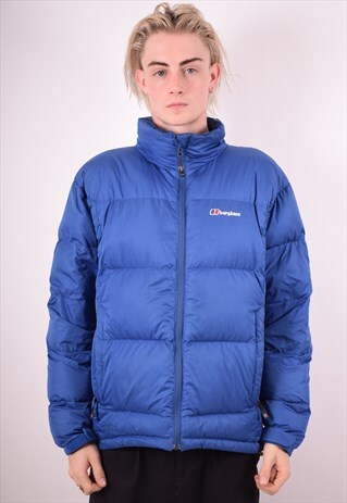 BERGHAUS MENS VINTAGE PADDED JACKET LARGE BLUE 90S