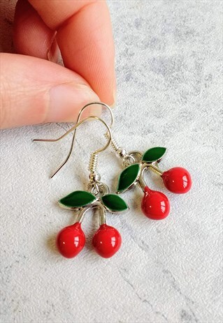 CHERRY POP ENAMEL EARRINGS