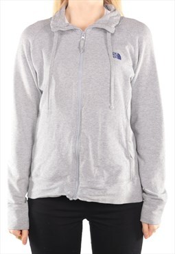 The North Face - Grey Embroidered Zipped Sweatshirt - Large