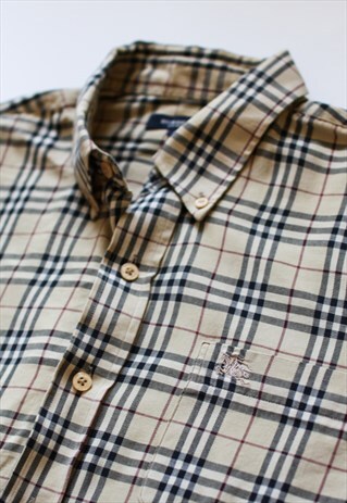 VINTAGE BEIGE BURBERRY NOVA CHECK SHIRT