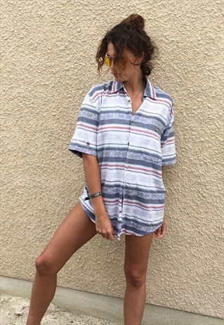 PATTERNED OVERSIZED RETRO VINTAGE UNISEX FESTIVAL SHIRT