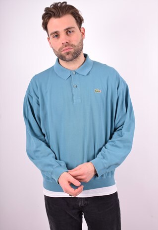 LACOSTE MENS VINTAGE POLO NECK SWEATSHIRT JUMPER LARGE 90'S