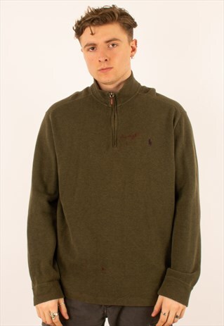 brown quarter zip sweatshirt