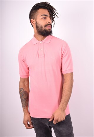 FILA MENS VINTAGE POLO SHIRT MEDIUM PINK 90S