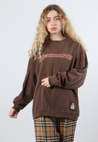 VINTAGE NFL BROWN MEDIUM PRINT SWEATSHIRT