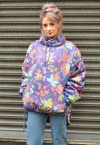 VINTAGE 80'S FLORAL SKI SMOCK