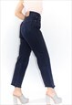VINTAGE 90'S BLACK RAW HEM STRAIGHT LEG BLACK LEVI JEANS