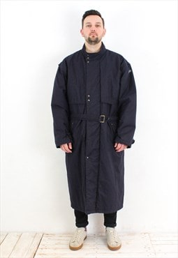 ADIDAS UK 46 Jacket Trench Coat Raincoat Long Cotton Belted