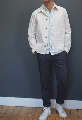 FIELD JACKET IN OFF WHITE TWILL